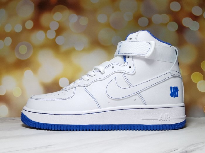 Men's Air Force 1 High Top White/Blue Shoes 0219